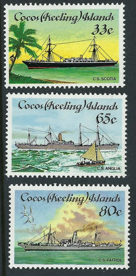 Cocos Keeling Islands SG# 129-131 1985 cable tendido envío conjunto de 3 como nuevo MUH MNH Foto 1 de 1