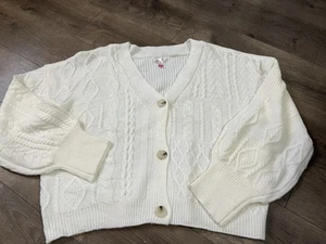 No Boundaries Cropped Cardigan Sweater Size XXL (19) New - Picture 1 of 3