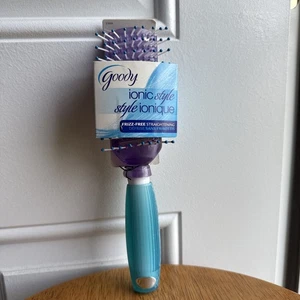 Goody Hair Brush Frizz Free Straightening Vintage Purple Teal - Picture 1 of 2