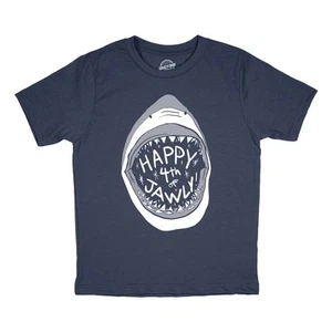 Youth Happy 4th of Jawly T Shirt Funny 4th of July Shark Independence Day - Picture 1 of 7