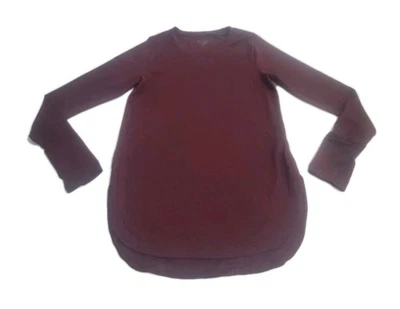 Camisa Athleta Para Mujer Talla Pequeña Alta Borgoña Manga Larga Ropa Activa Adulto Top Foto 1 de 4