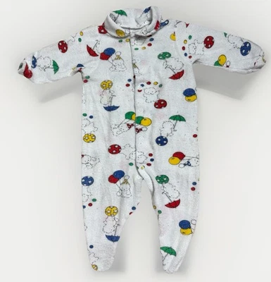 Carters 90's Newborn 0-3 11 Lbs Bear Balloon Sleeper Gown Primary Colors Vintage - Image 1 of 4