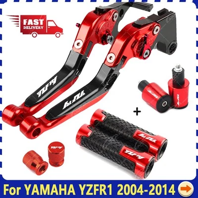 R1 Brake Clutch Levers Handl Grips End Plug For Yamaha YZF-R1 YZF R1 2004-2014 - Image 1 of 2