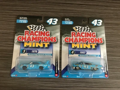 Racing Champions MINT Richard Petty '70 Plymouth Superbird & 1957 Oldsmoobile 88 - Image 1 of 4