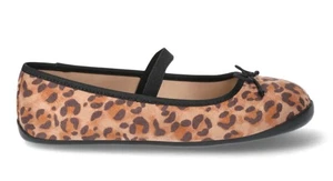 Wonder Nation Mädchen 1 Leopardenmuster Schleife Ballerinas Neu mit Etikett Schuhe Memory Foam NEU - Bild 1 von 8