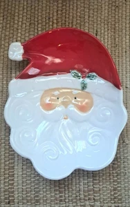 Weihnachtsdekoration Keramik Santa Süßigkeiten Schale, Servieren Trey, Plätzchen Teller 8"x 7 - Bild 1 von 7