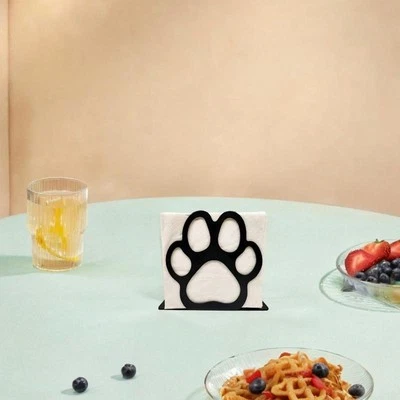 Porta del tovagliolo di ferro Dispenser di tessuto di zampa per cane carino - Immagine 1 di 4