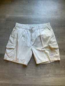 Tommy Bahama Relax Men’s Cream Cotton Cargo Shorts Size XL Elastic Waist - Picture 1 of 6