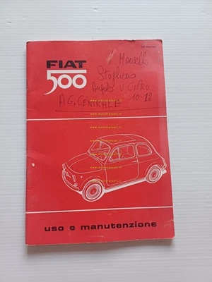 FIAT 500 110F 1965 Manuale Uso Manutenzione Libretto Istruzioni originale - Immagine 1 di 4