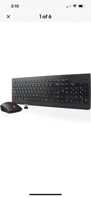 Lenovo 510 Wireless Keyboard & Mouse Combo, 2.4 GHz Nano USB Receiver, Black  - Image 1 of 3