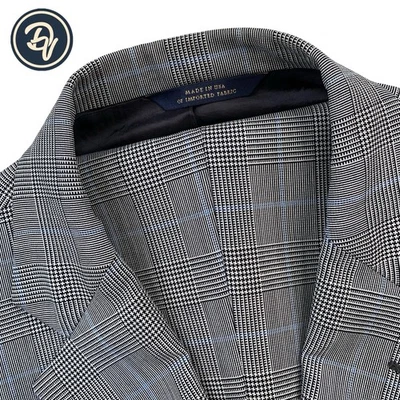 Mens 42 R Brooks Brothers 1818 Madison SaXXon Natural Grey Glen Plaid Wool Suit - Image 1 of 4