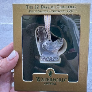 1997 WATERFORD Crystal 12 Days Of Christmas “French Hen” Holiday Ornament - Picture 1 of 6