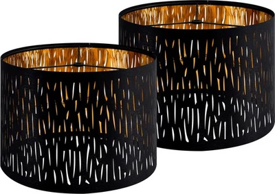 Juego de 2 pantallas de lámpara negras GOSO, pantalla de lámpara de tambor con diseño de cristal grabado,... Foto 1 de 4