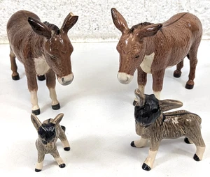 Collection Of Vintage Ceramic Donkey Ornaments To Include Two Beswick - Picture 1 of 12