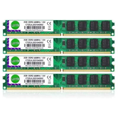 4PCS DDR2 Desktop Memory, 800Mhz/667Mhz, 2GB 4GB RAM, PC2-6400/PC2-5300 - Image 1 of 4
