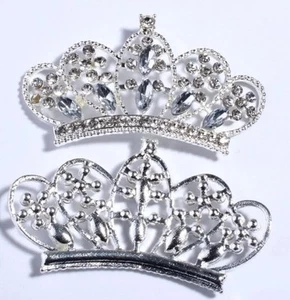 (S7) 5 Piece Crown Shape For Shoes Crystal Rhinestone Embellishment - Picture 1 of 1