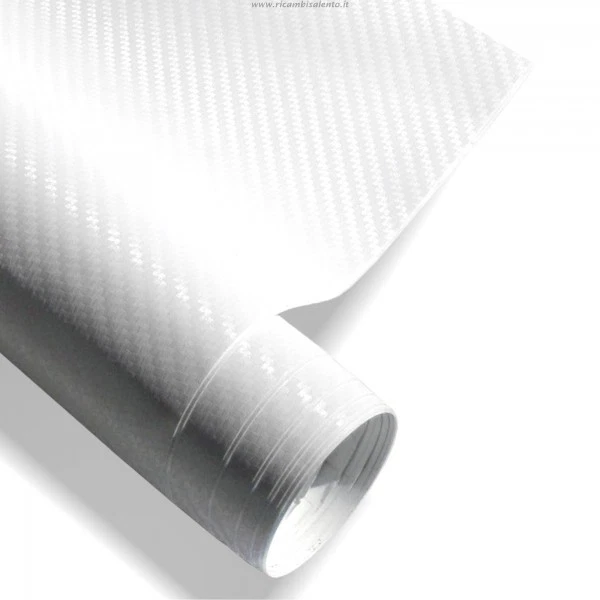 PELLICOLA ADESIVA 200 X 60 IN CARBONIO BIANCA 3D ANTIGRAFFIO TUNING AUTO MOTO - Immagine 1 di 1