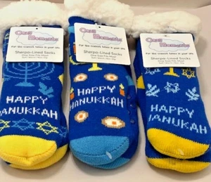 Chanukka Socken Einheitsgröße Kinder Cozy Moments blau rutschfest weich Slipper Urlaub warm - Bild 1 von 11