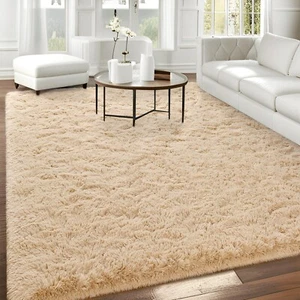 Large Soft Area Rugs for Bedroom Living Room, 6x9 ft Beige Fluffy Rug Carpets... - Picture 1 of 9