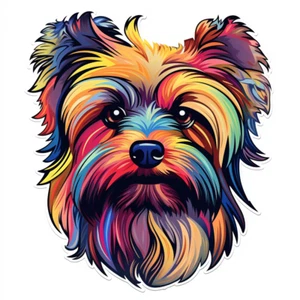 4X Pegatinas Coche Pegatinas Yorkshire Terrier Pegatinas 9X9 cm - Imagen 1 de 1