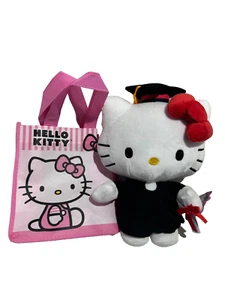 Graduation Sanrio Hello Kitty Cap and Gown 10.5 Inch Plush & Mini Tote Bag - Picture 1 of 5