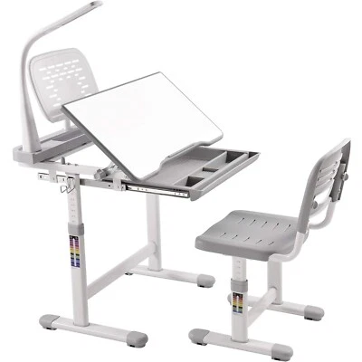 Kinderschreibtisch höhenverstellbar Jugendschreibtisch Schreibtisch mit Stuhl DE - Bild 1 von 4