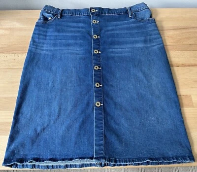 Tommy Hilfiger Denim Jean Falda Mediana Lavado Botón Frontal Elastizado Grande Foto 1 de 4