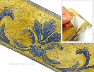 Vintage Rand selbstklebend klebrige Rückseite Kunststoff gealterter Look Fablon lackiert antik - Bild 1 von 4