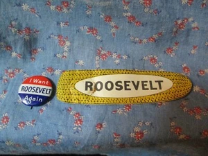ksm. Pinback Button I Want Roosevelt Again Paper Ear of Corn Roosevelt - Picture 1 of 2
