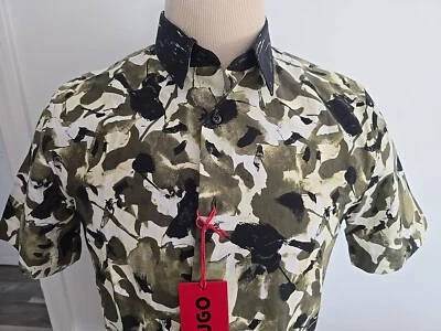 HUGO BOSS RED TAG EBOR NEW Men's Sh/S CASUAL SHIRT SIZE S - Image 1 of 4