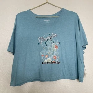 Wrangler Shirt XL Rock & Roll Short Sleeve Boxy Crop Cactus Western Cowgirl NEW - Picture 1 of 9