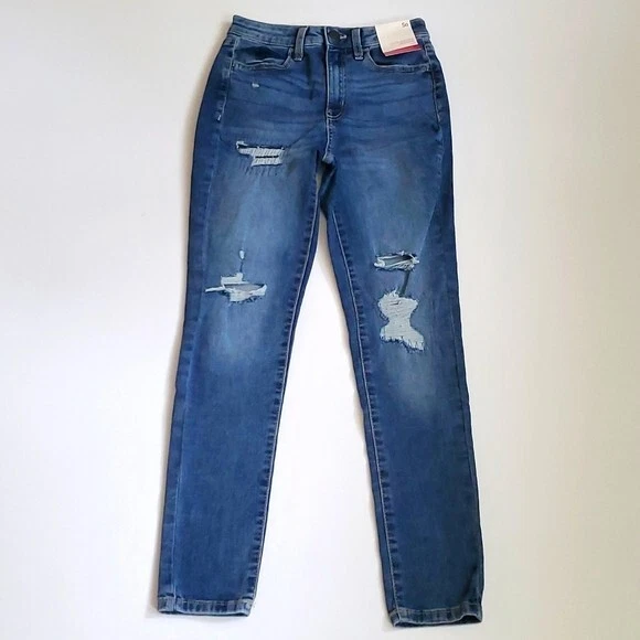 SO Skinny Jeans Super High Rise Jegging Size 5 Distressed W25 x L27.5