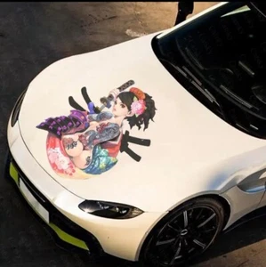 Japanese geisha flower sticker hood car decal graphic; Custom Geisha Car Decal - Bild 1 von 1