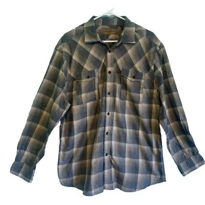 Camisa a Cuadros Clear Water Outfitters Hombre Grande Manga Larga Gris Foto 1 de 4