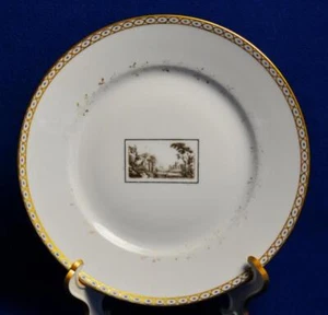 Vtg RICHARD GINORI Italy Brown Scene FIESOLE Pattern 8 5/8"d Luncheon Plate #2 - Picture 1 of 4