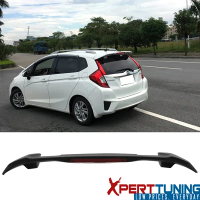 Fits 15-18 Honda Fit USDM JDM RS Style ABS Roof Spoiler Wing & 3rd LED Brake - Imagem 1 de 4
