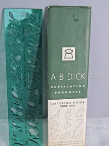 Vintage A.B. Dick Mimeograph Script Lettering Guide 1508 Drafting Print Art USA - Picture 1 of 6