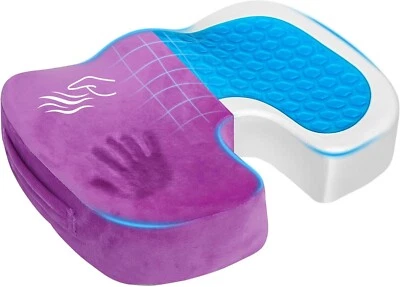 Cojín de asiento de gel Cojín de silla de oficina Cojín de espuma viscoelástica Cojín de coxis-Funda de terciopelo Foto 1 de 4