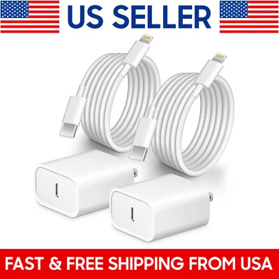 2 Pack OEM USB-C Fast Charger For iPhone 14 13 12 11 Pro Max XS XR Type C Cable - Image 1 of 4