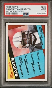 1984 TOPPS #299 SAINTS TEAM LEADERS PSA 9 MINT GEORGE ROGERS - Picture 1 of 2