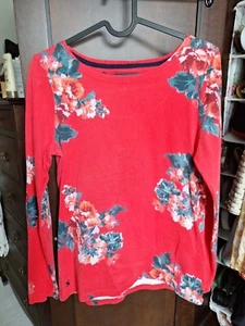 *JOULES HARBOUR PRINT* LANGARMSHIRT ROT BLUMENMUSTER GRÖSSE 10 - Bild 1 von 3