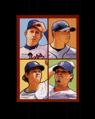 Goudey 2009 4 en 1 #10 Nolan Ryan/Scott Kazmir/Josh Beckett/Kershaw (ref 164421) Foto 1 de 2
