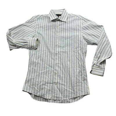 Camisa de vestir regular para hombre Santorelli 15 1/2 manga larga abotonada 100 % algodón Foto 1 de 4