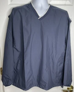 NWT Hartwell Mens Small Navy Blue V-neck Vented Windbreaker Rain Jacket Golf - Picture 1 of 9