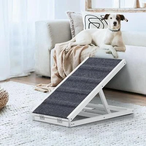 Alopet Dog Pet Ramp Adjustable Height Stairs Bed Sofa Car Foldable 70cm White - Picture 1 of 10