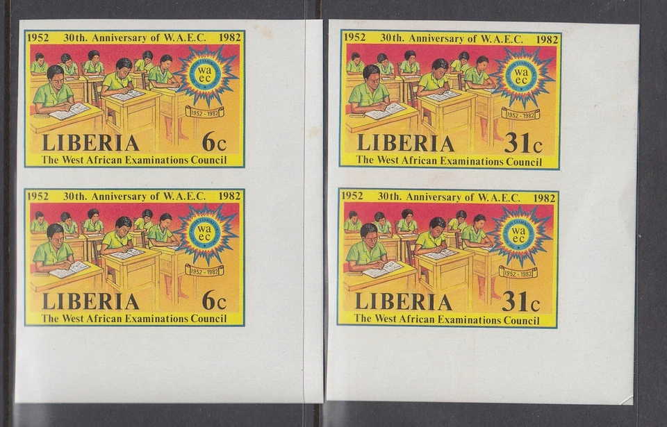 Liberia # 956-57 MNH Imperf Pair 1982 West African Examinations Council - Image 1 of 1