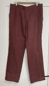 MAX MARA Linen Pants / Trousers Pants Sz 16 Maroon? - Picture 1 of 5