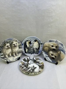 PLATOS DECORATIVOS DE VIDA SILVESTRE POLAR TESORERÍA DE LOS COLECCIONISTAS DE MIKE JACKSON. 4 piezas. - Imagen 1 de 11