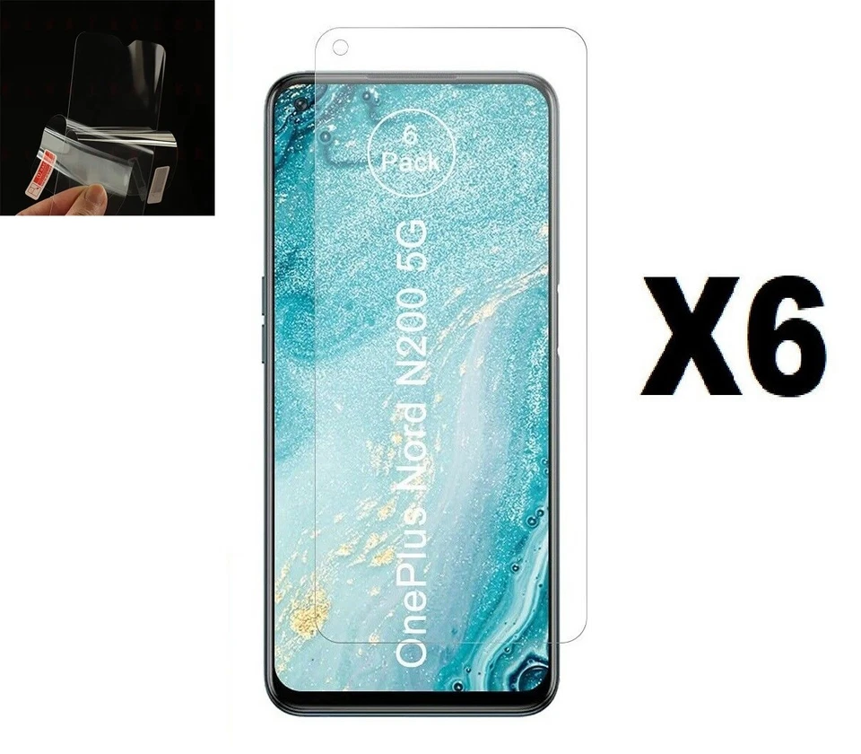 (6 Pack) Designed for OnePlus Nord N200 5G Screen Protector Clear Shield (PET)  - Image 1 of 2