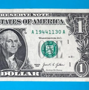 1944 November 30 (А 19441130 A) BIRTHDAY Note $1 One Dollar Bill - Picture 1 of 4